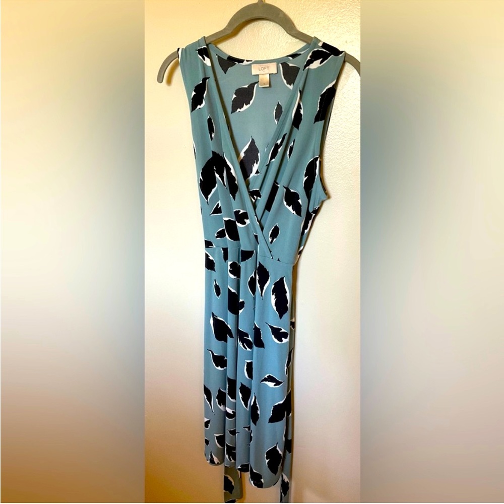 LOFT blue wrap dress